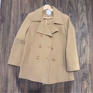 Croft & Barrow Wool Tan Double-Breasted Pea Coat